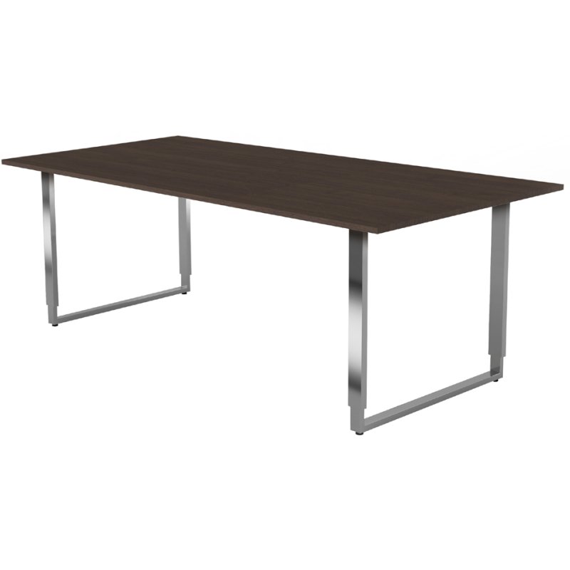 Kerkmann table de conférence AVETO, hauteur réglable, wengé, 200×100 cm