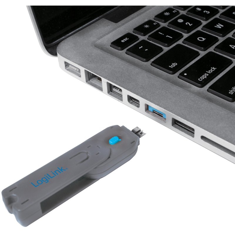 LogiLink Cadenas de sécurité USB, sans clé, bleu, 10 pièces