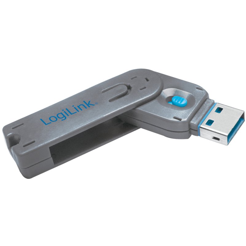 LogiLink Cadenas de sécurité USB, sans clé, bleu, 10 pièces