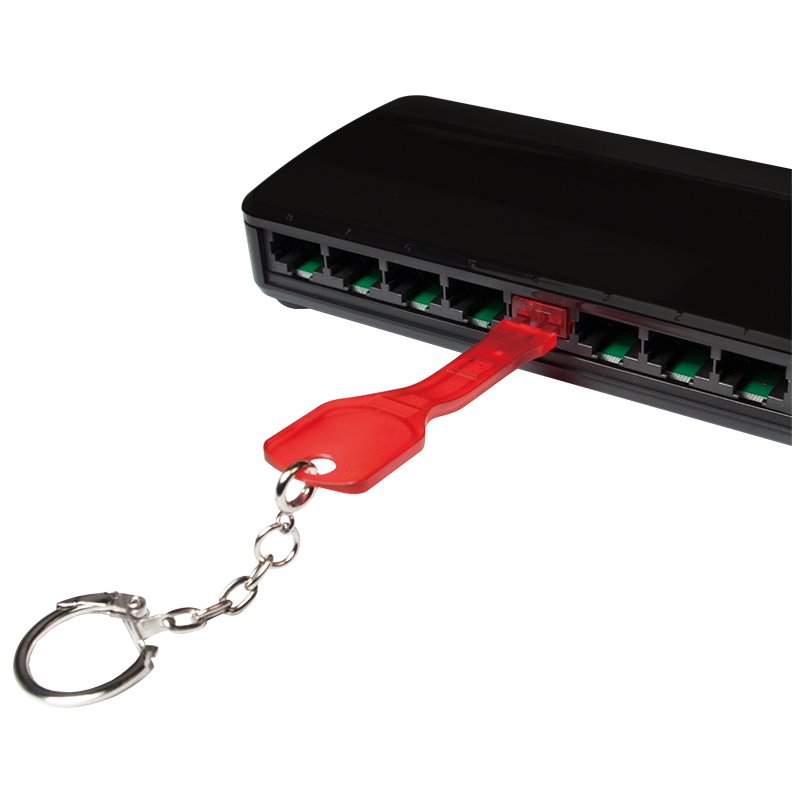 LogiLink Verrous de sécurité RJ45, sans clé, transparent-rouge, 10 pièces