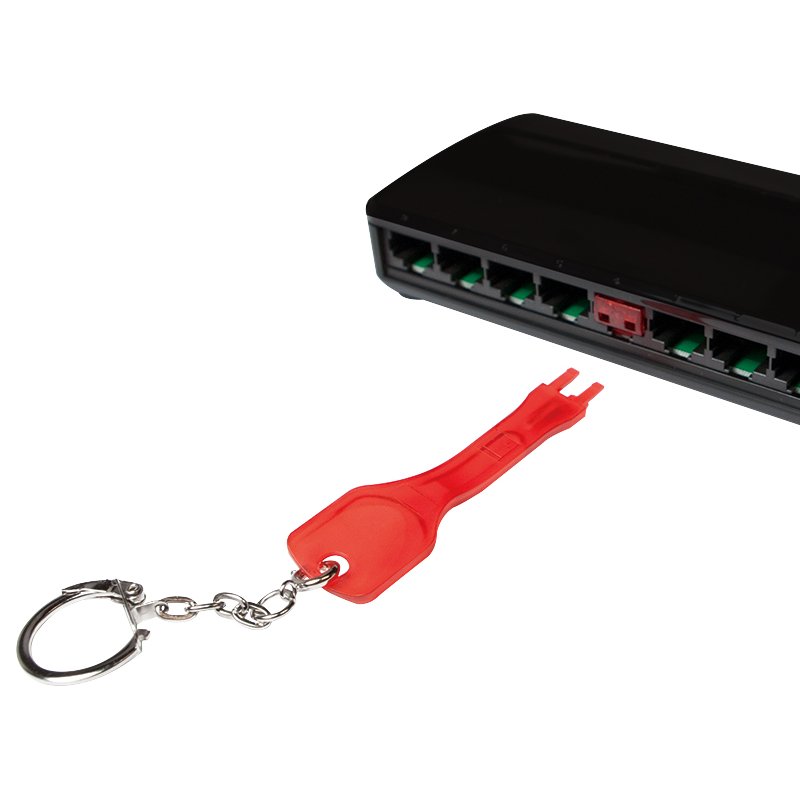 LogiLink Verrous de sécurité RJ45, sans clé, transparent-rouge, 10 pièces