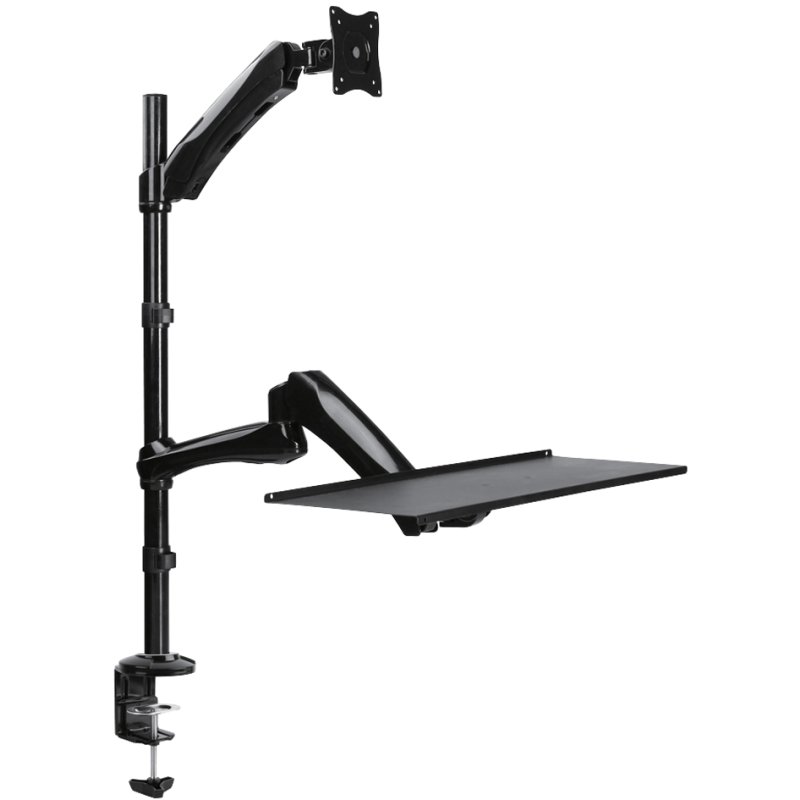 LogiLink sit-stand workstation for 1 monitor, black, 13–27 inch, VESA 75/100