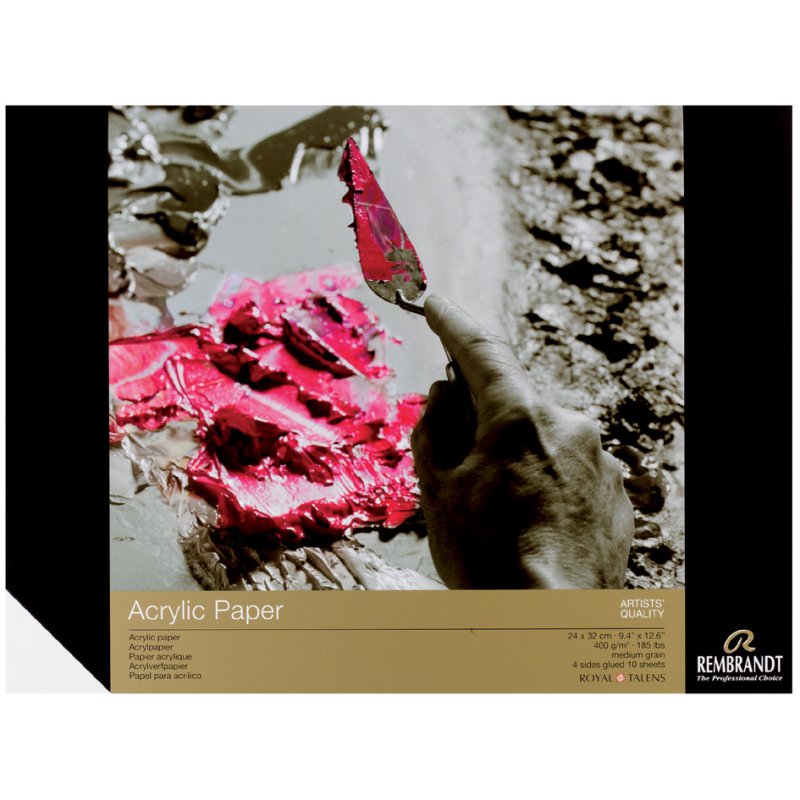 Royal Talens Bloc papier acrylique Rembrandt, 24×32 cm, 400 g/m², 10 feuilles