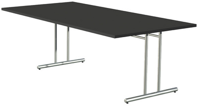 kerkmann conferentietafel ARTLINE, 200×100×72 cm, antraciet, C-poot onderstel