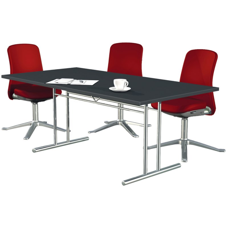 Kerkmann table de conférence ARTLINE, blanc, 200×100×72 cm, piètement type C