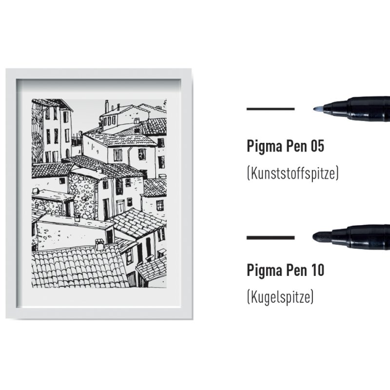 SAKURA Pigma Pen stylos fins, noir, 0,3 et 0,7 mm, 3 pièces