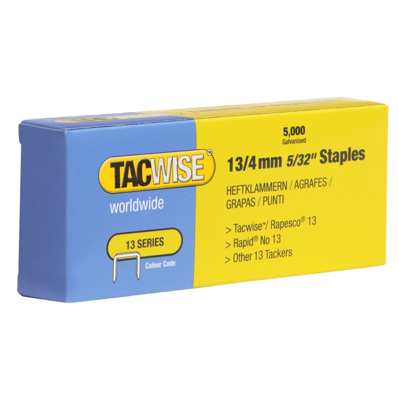 TACWISE nietjes 13/6 mm, verzinkt, fijn draad, 5000 stuks