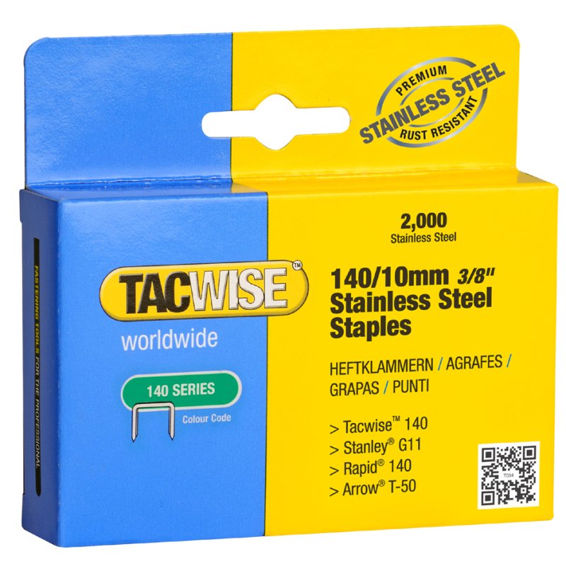 TACWISE nietjes 140/8 mm, roestvrijstaal, 2000 stuks