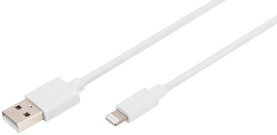 DIGITUS Lightning naar USB-A kabel, MFI gecertificeerd, wit, 2 meter