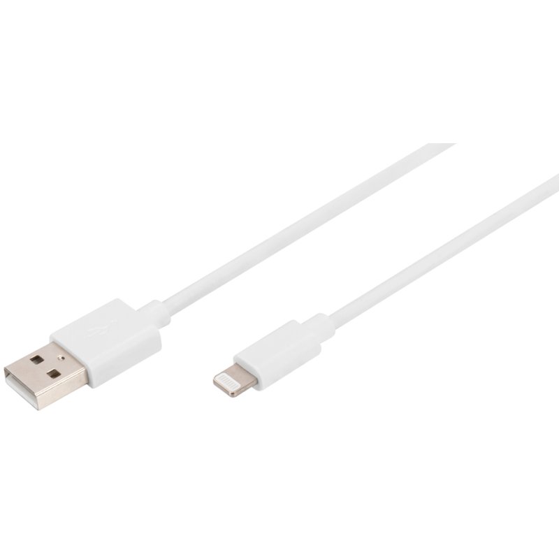 DIGITUS câble de données et de charge Apple Lightning vers USB-A, blanc, 1,0 m