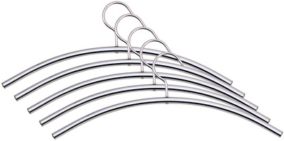 kerkmann chroom kledinghangers, gebogen, 460 mm, 5 stuks