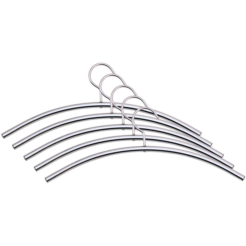 kerkmann chroom kledinghangers, gebogen, 460 mm, 5 stuks