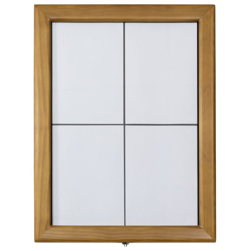 Securit Vitrine LED rétroéclairée CLASSIC, 4×A4, brun foncé, verrouillable