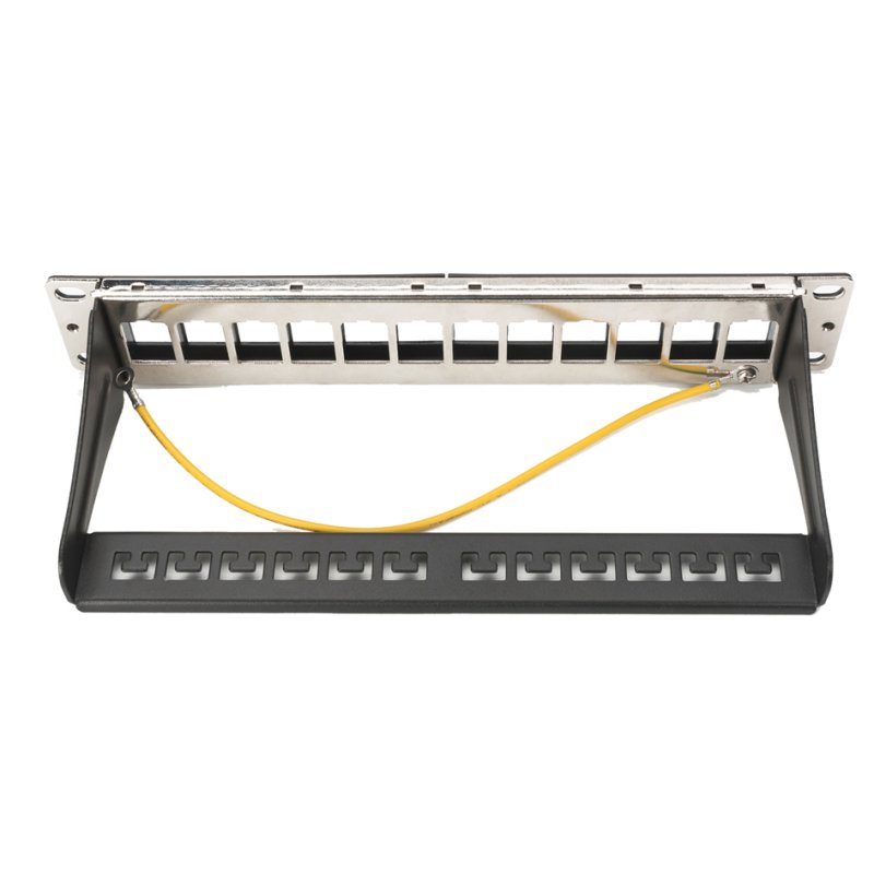 DIGITUS panneau de brassage 10 pouces modules keystone, 12 ports, noir, blindé