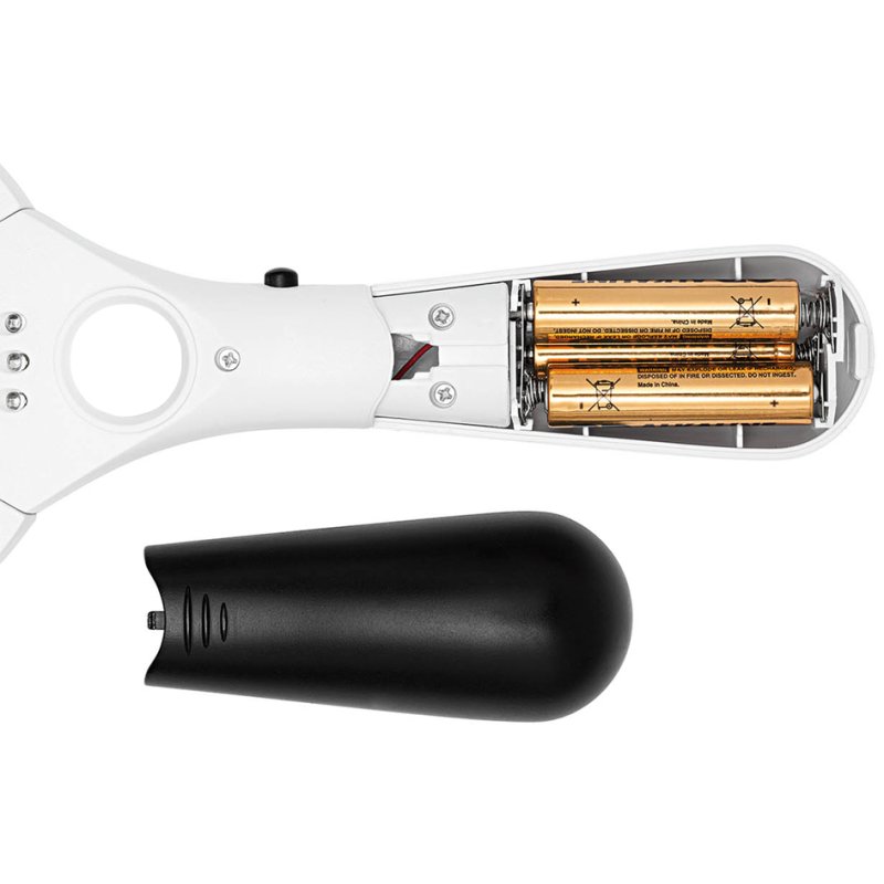 WEDO PROFI loep met handvat en LED-verlichting, rond, wit/zwart, 90 mm