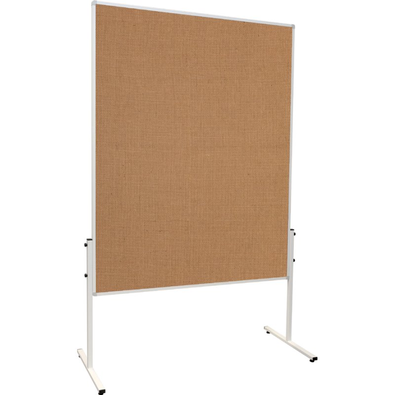 FRANKEN moderatietafel U-Act!, jute bruin, 1200 × 1500 mm, wit metalen frame