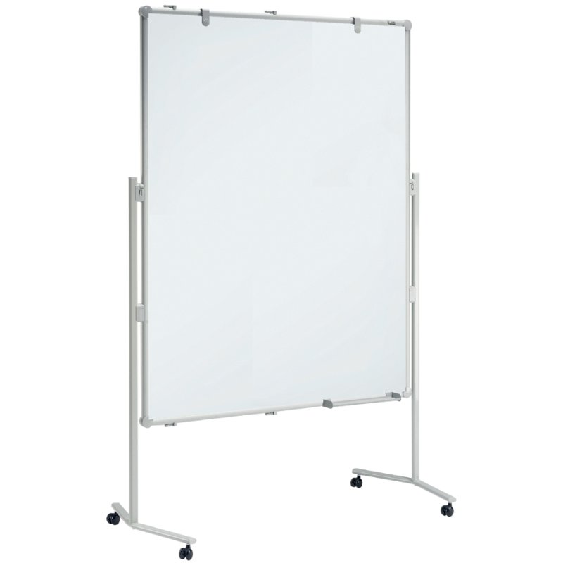 MAUL table de modération MAULpro, blanc, surface tableau blanc, 1200×1500 mm, hauteur 1950 mm