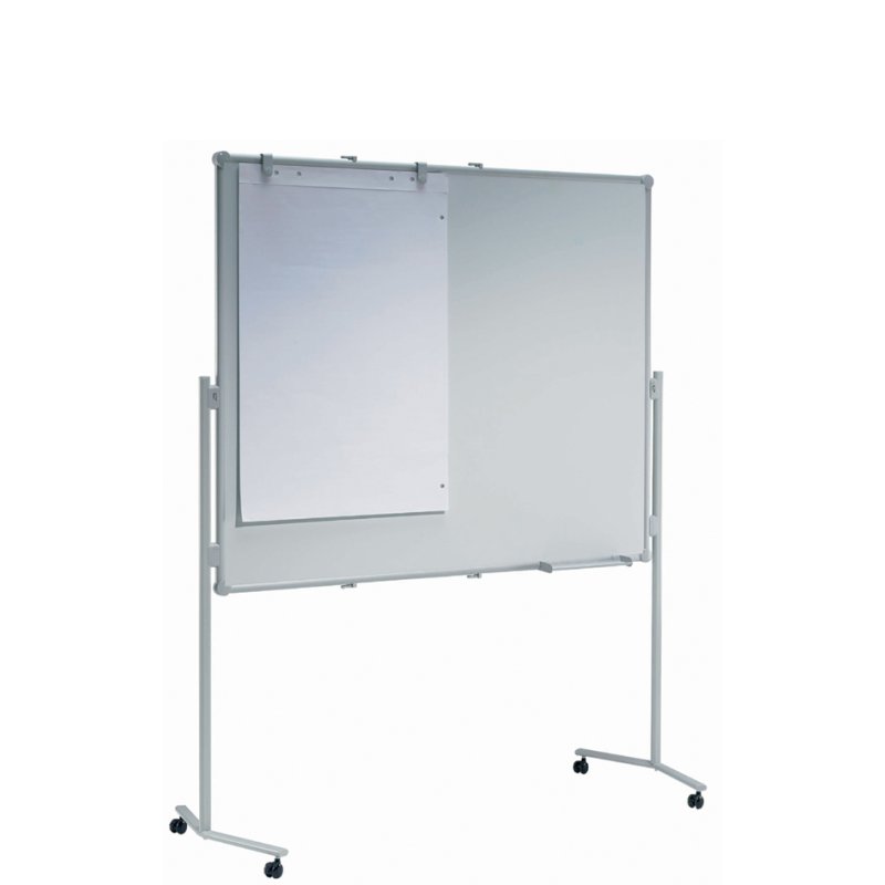 MAUL table de modération MAULpro, blanc, surface tableau blanc, 1200×1500 mm, hauteur 1950 mm