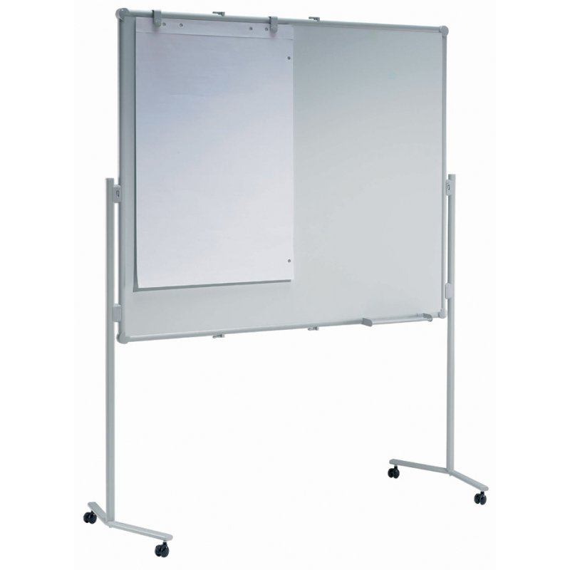 MAUL table de modération MAULpro, blanc/bleu, 1200×1500 mm, tissu/tableau blanc