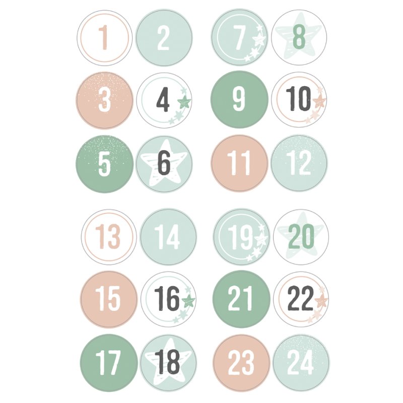 folia adventskalender Nature, 24 zakjes, levensmiddelecht papier