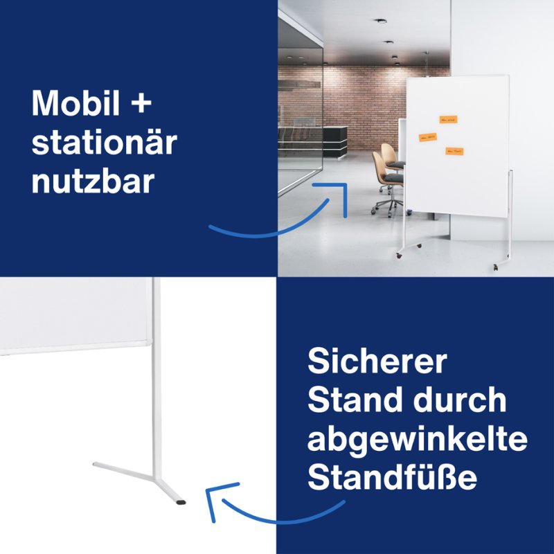 magnetoplan moderatietafel Moderat, 120×150 cm, wit, dubbelzijdig