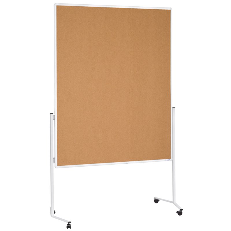 magnetoplan table de modération Moderat120x150, liège naturel, cadre aluminium blanc, 1200×1500 mm