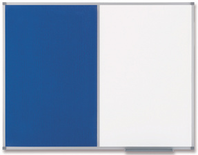 nobo combiboard, wit/blauw vilt, 1200×900 mm, magnetisch