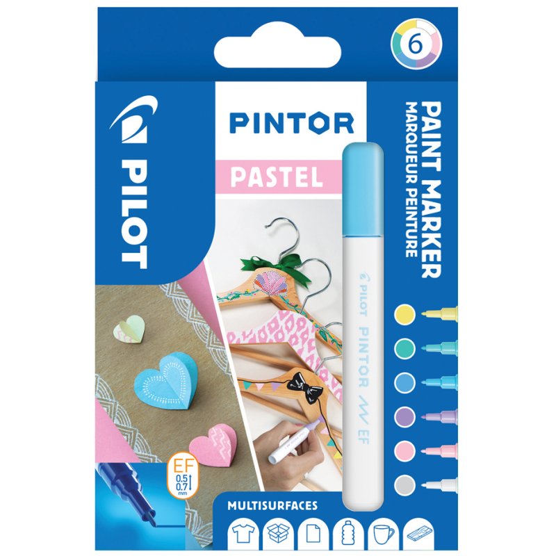 PILOT PINTOR medium pigment markers, 6-piece CREATIVE set, 1.4 mm