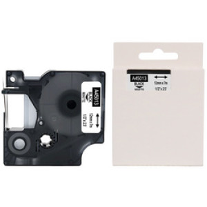 Drillprint labelcassette, zwart/transparant, 9 mm × 7 m