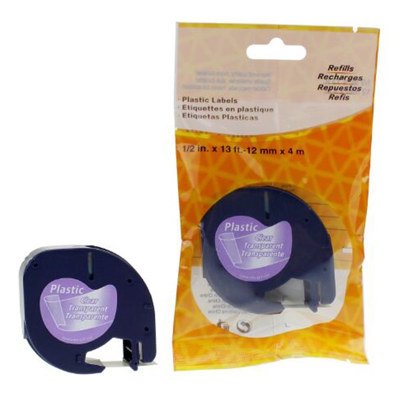 rillprint labelcassette, zwart/groen, 12 mm × 4 m