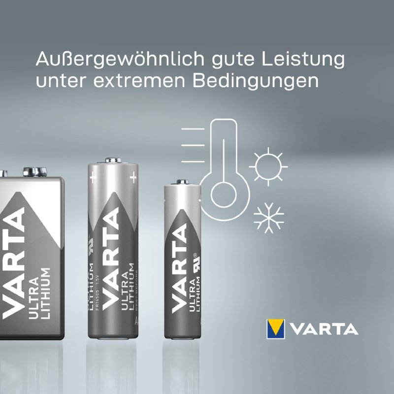 VARTA Ultra Lithium AA batterijen, 1,5 volt, 2.900 mAh, 2 stuks