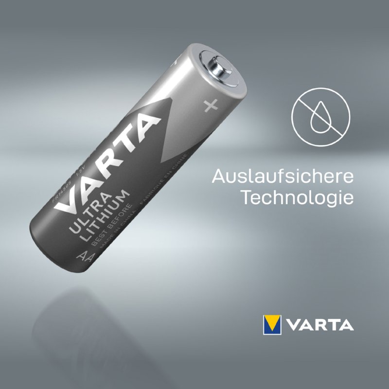VARTA Ultra Lithium AA batterijen, 1,5 volt, 2.900 mAh, 2 stuks