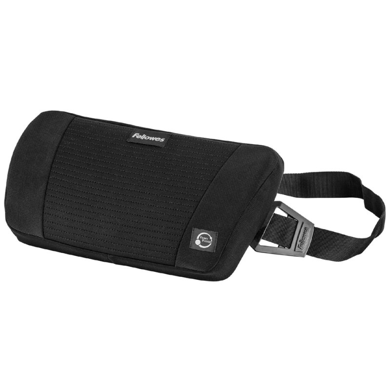 Fellowes wrist rest PlushTouch, FoamFusion technology, adjustable straps, black