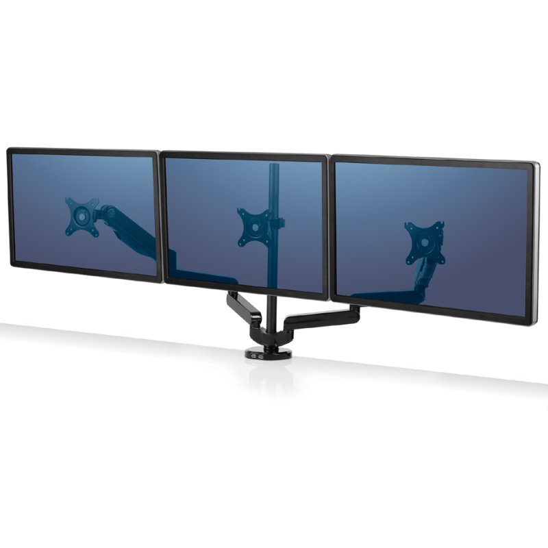Fellowes Platinum bras triple moniteur, noir, jusqu'à 30 pouces, 9 kg par bras