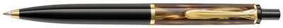 Pelikan balpen K 200, navulbaar, marmerbruin, zwarte inkt