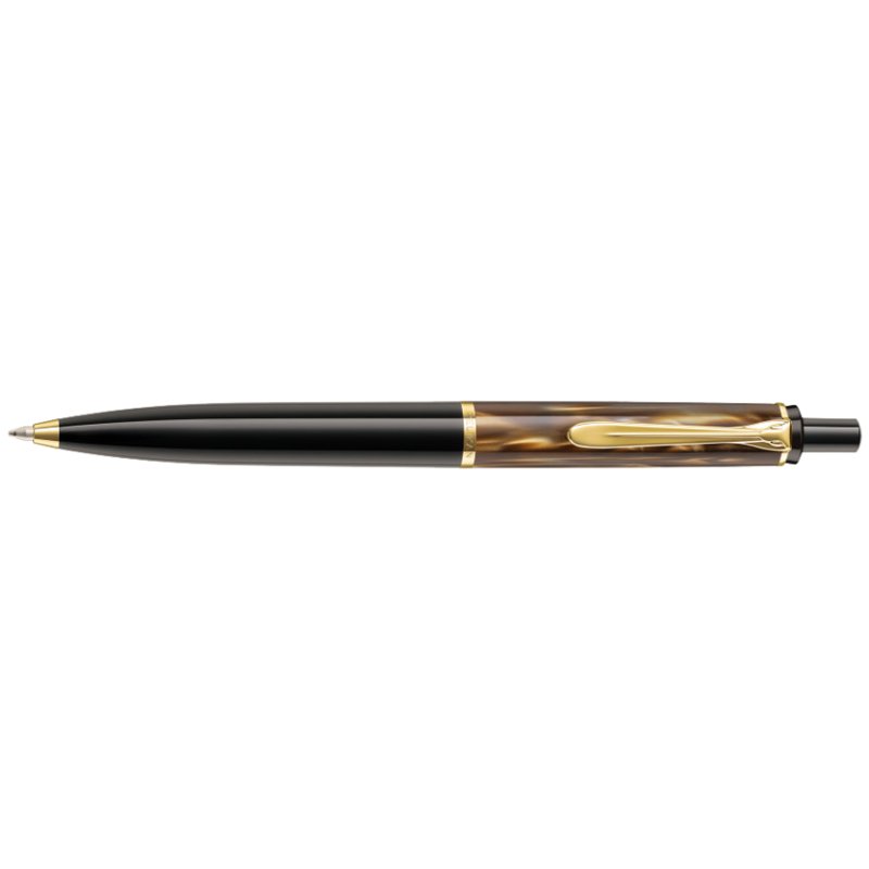 Pelikan balpen K 200, navulbaar, marmerbruin, zwarte inkt