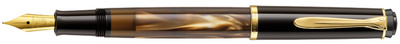 Pelikan vulpen M 200, gemarmerd bruin, extra fijn