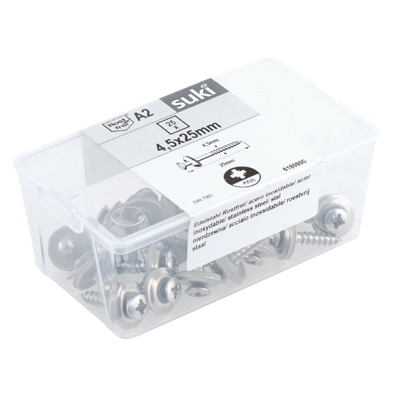 suki vis à tête plate, 4,5×65 mm, PZ2, inox A2, 100 pièces