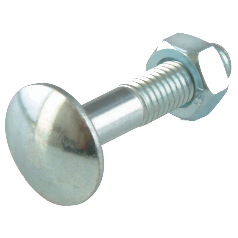 suki boulon à fente avec tête plate ronde M5×40/18 mm, zingué, avec écrous, 50 pièces