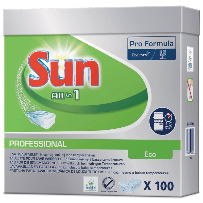 Sun vaatwastabletten All-in-1 Eco, enzymbasis, 100 stuks