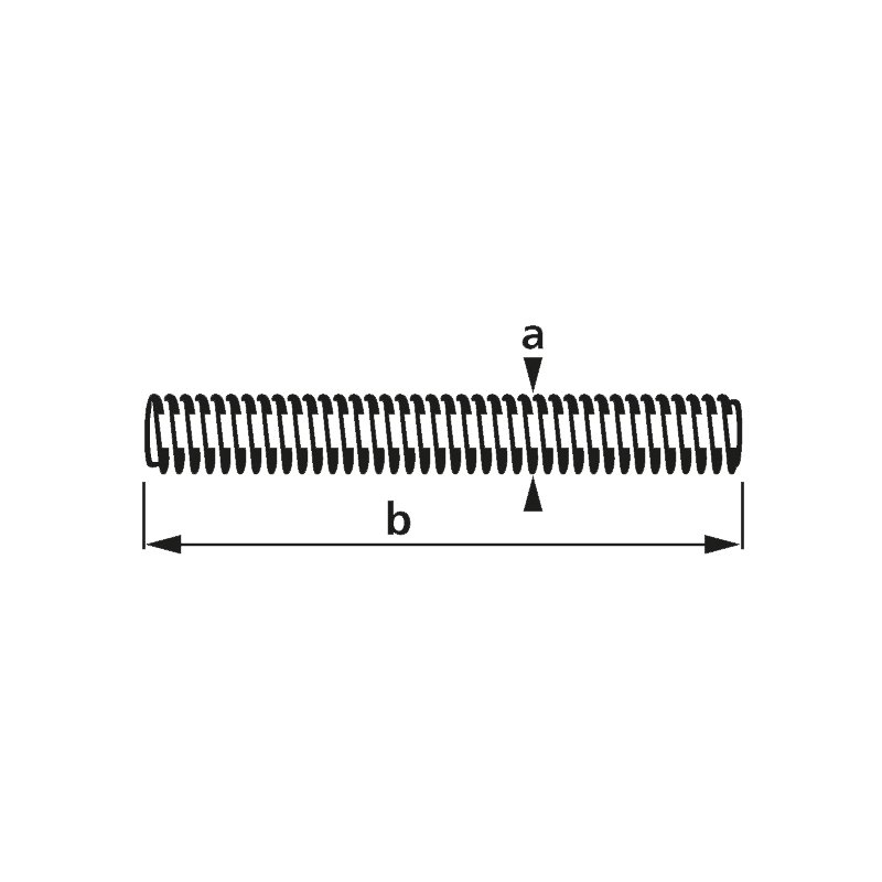suki tige filetée M5×1000 mm, acier galvanisé, DIN 976