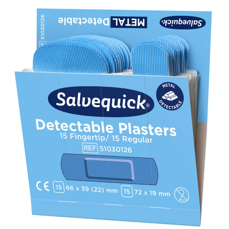 CEDERROTH snelpleisters navulverpakking, detecteerbaar, blauw, 210 stuks