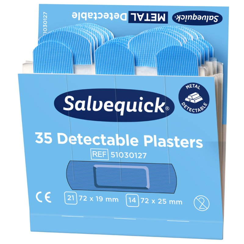 CEDERROTH snelpleisters navulverpakking, detecteerbaar, blauw, 210 stuks
