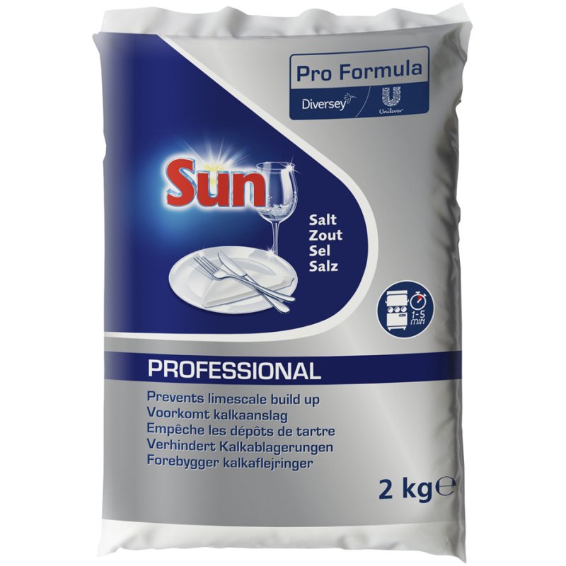 Sun sel pour lave-vaisselle, granulé grossier 2-4 mm, 2 kg