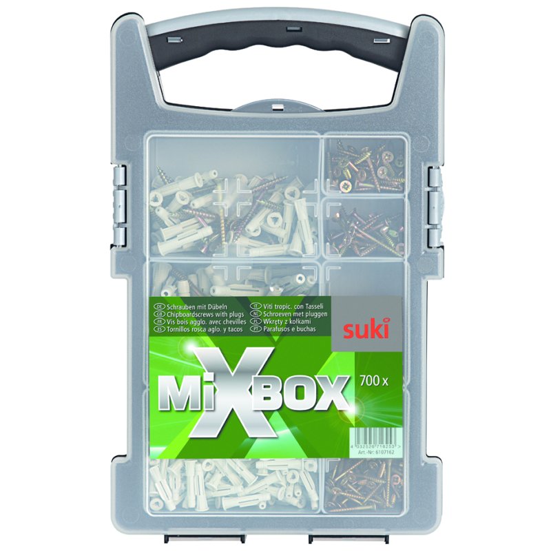 suki mixbox chipboard screws with plugs, countersunk head, yellow passivated
