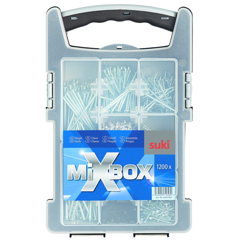Suki nail mixbox, galvanised, black and dark beige