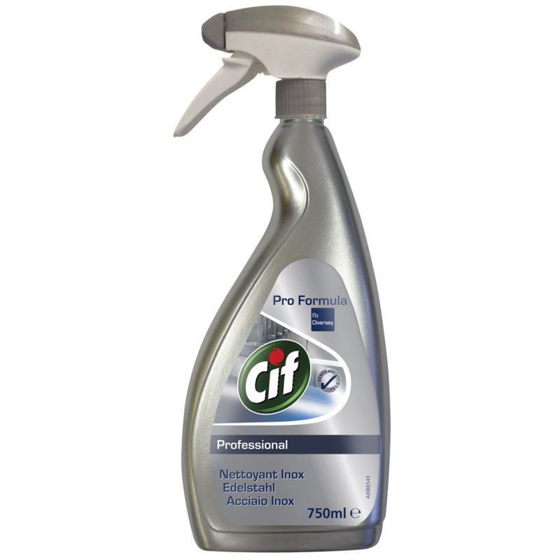 Cif Professional oppervlaktereiniger roestvrij staal & glas, 750 ml, sprayflacon