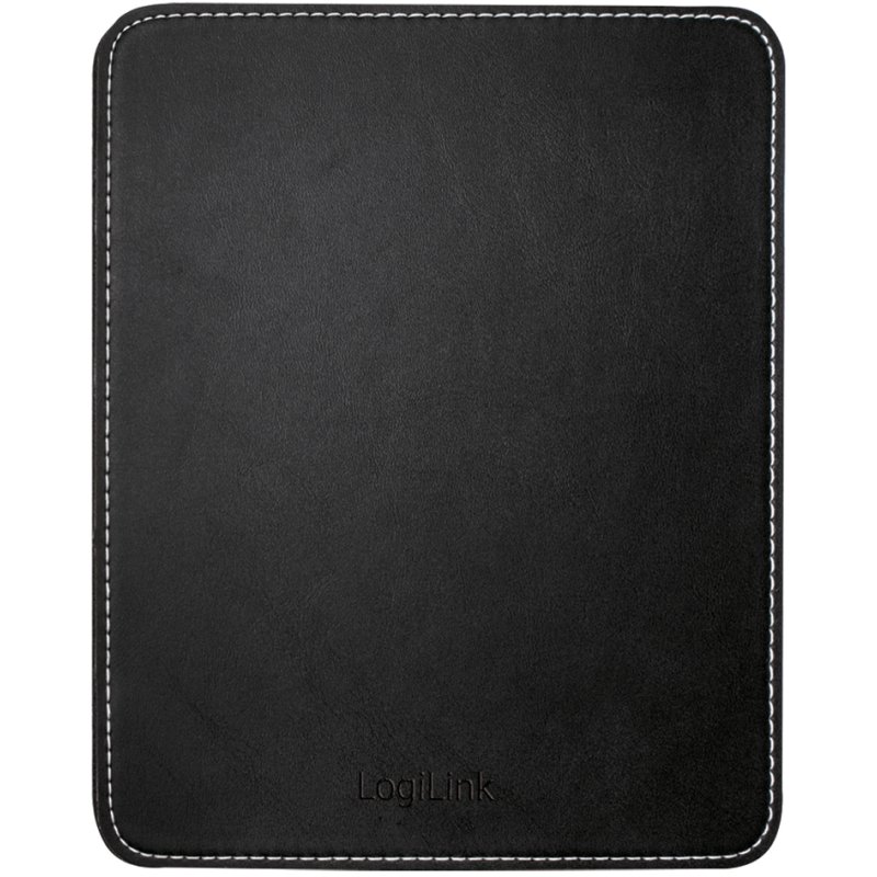 LogiLink mouse mat leather design, black, 180×220×3 mm