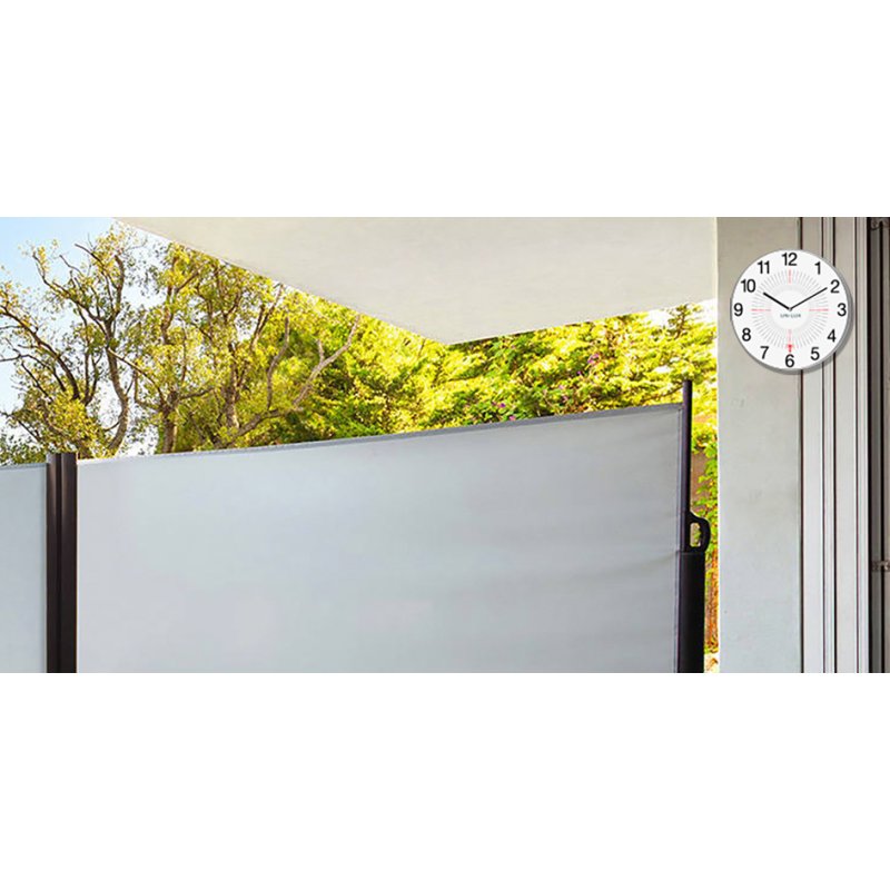 UNiLUX radio-controlled outdoor wall clock, 355 mm, silver, weatherproof