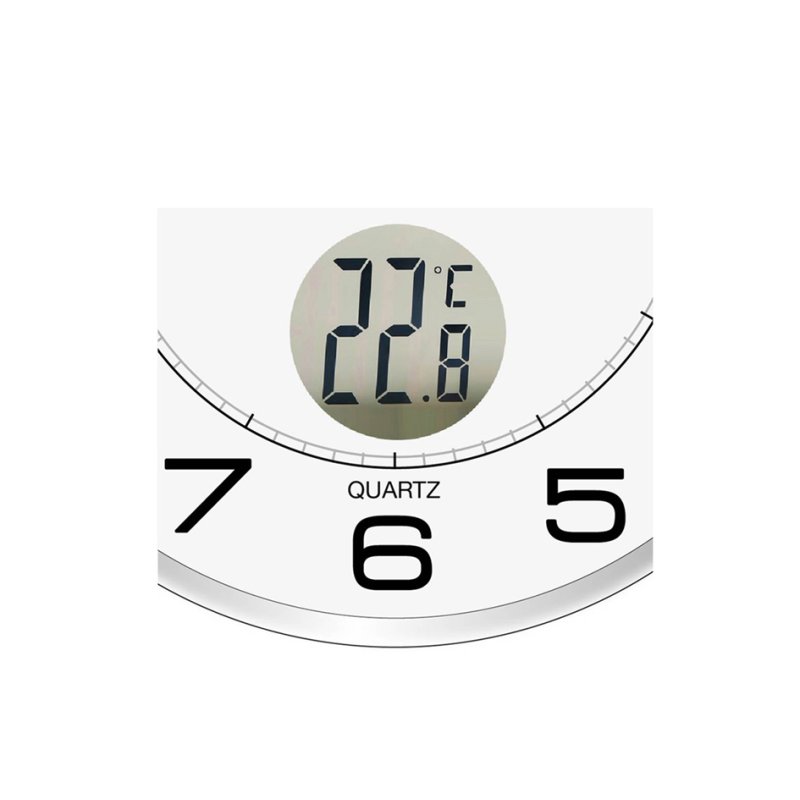 UNiLUX wall clock TEMPUS, silver, 300 mm, temperature display